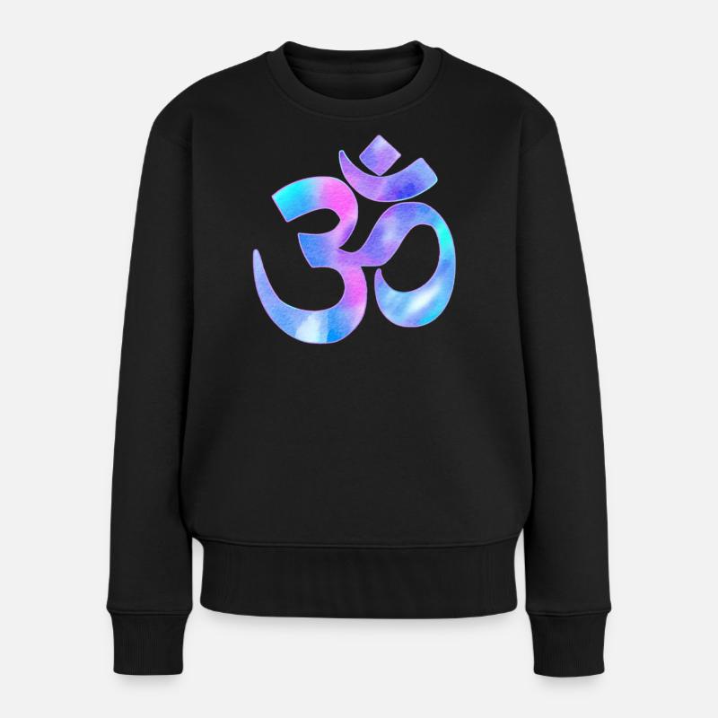 Om - Frauen Premium Bio Pullover - Schwarz