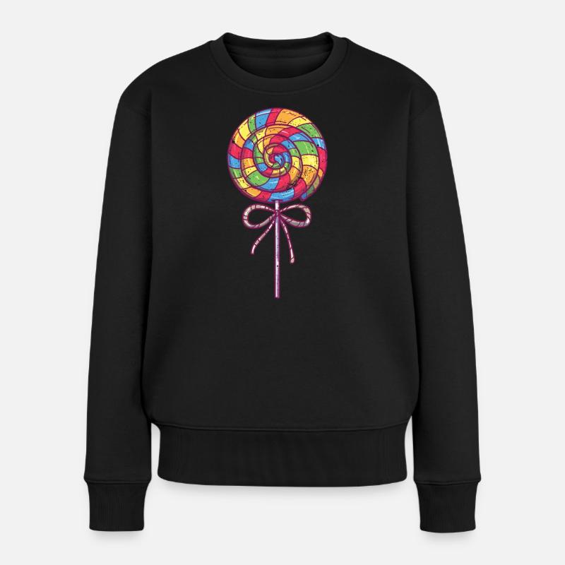Zuckerstange Lutscher - Frauen Premium Bio Pullover - Schwarz