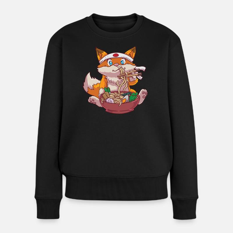 Shiba Inu Ramen Anime - Frauen Premium Bio Pullover - Schwarz