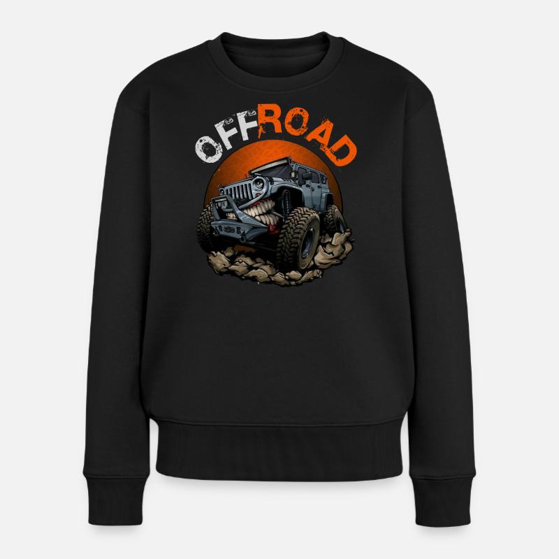 Offroad-Fahrzeug - Frauen Premium Bio Pullover - Schwarz