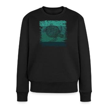 Schildkröte - Frauen Premium Bio Pullover - Schwarz - Vorne - Julia (174cm)