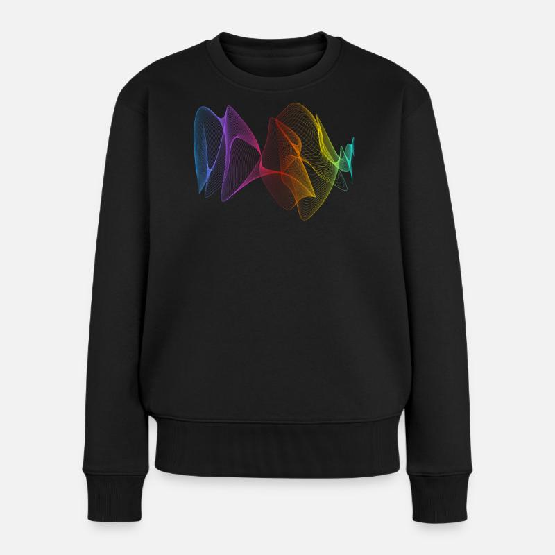Abstract Lines Design 01 - Women's Premium Organic Jumper - black