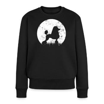 Hund Pudel - Frauen Premium Bio Pullover - Schwarz - Vorne - Julia (174cm)
