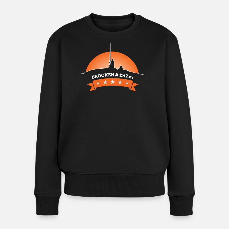 # Brocken - Wir lieben den Harz - Frauen Premium Bio Pullover - Schwarz
