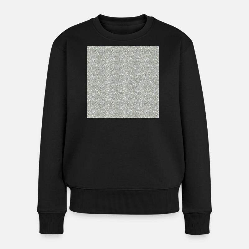 Gemusterter Granitstein in Grautönen - Frauen Premium Bio Pullover - Schwarz