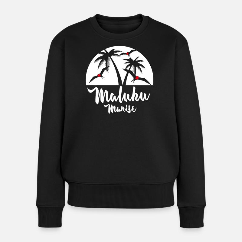 Maluku Manise - Frauen Premium Bio Pullover - Schwarz