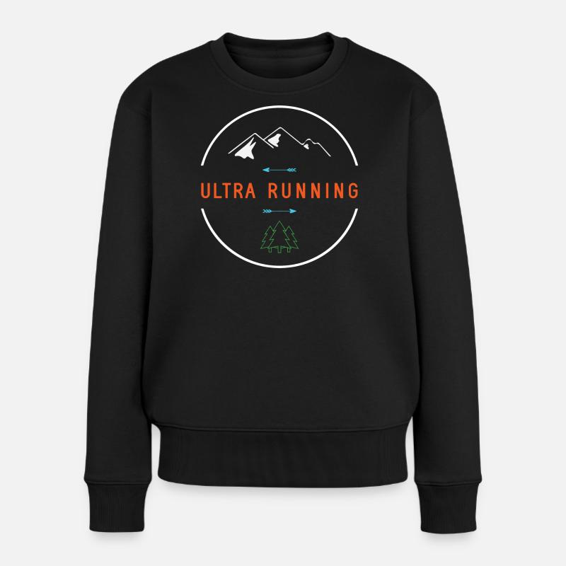 Ultra Running - Frauen Premium Bio Pullover - Schwarz