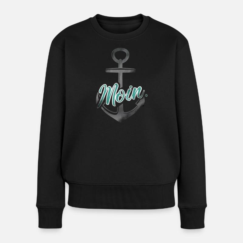 Moin - Frauen Premium Bio Pullover - Schwarz