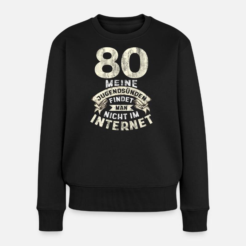 80e anniversaire - Millésime 1946 - Cadeau 80 ans - Pull Premium bio Femme - noir
