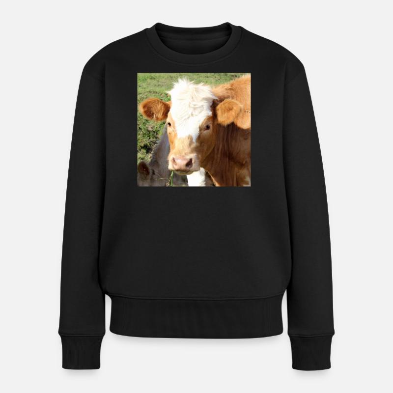 Affiche vache - Pull Premium bio Femme - noir