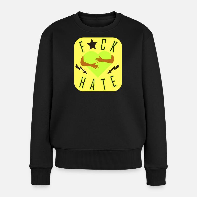 Gegen Hass - Frauen Premium Bio Pullover - Schwarz