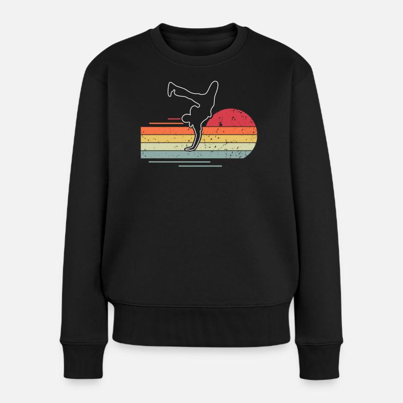 Breakdance - Frauen Premium Bio Pullover - Schwarz