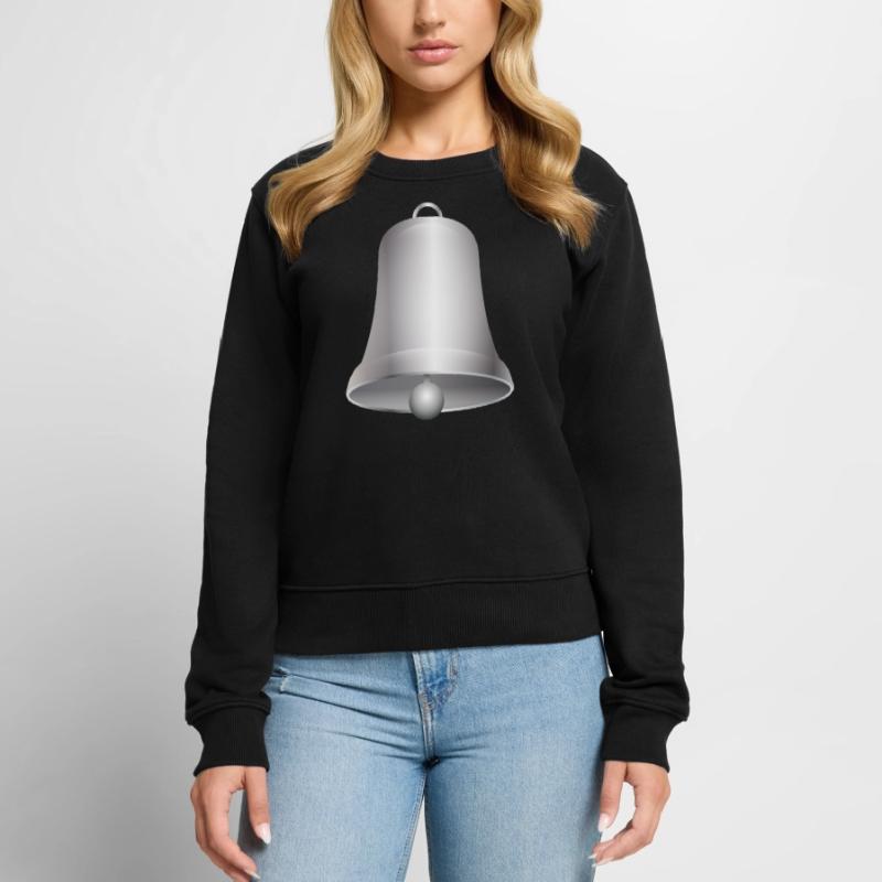 große silberfarbene Kirchen Glocke oder Glöckchen Frauen Premium Bio Pullover