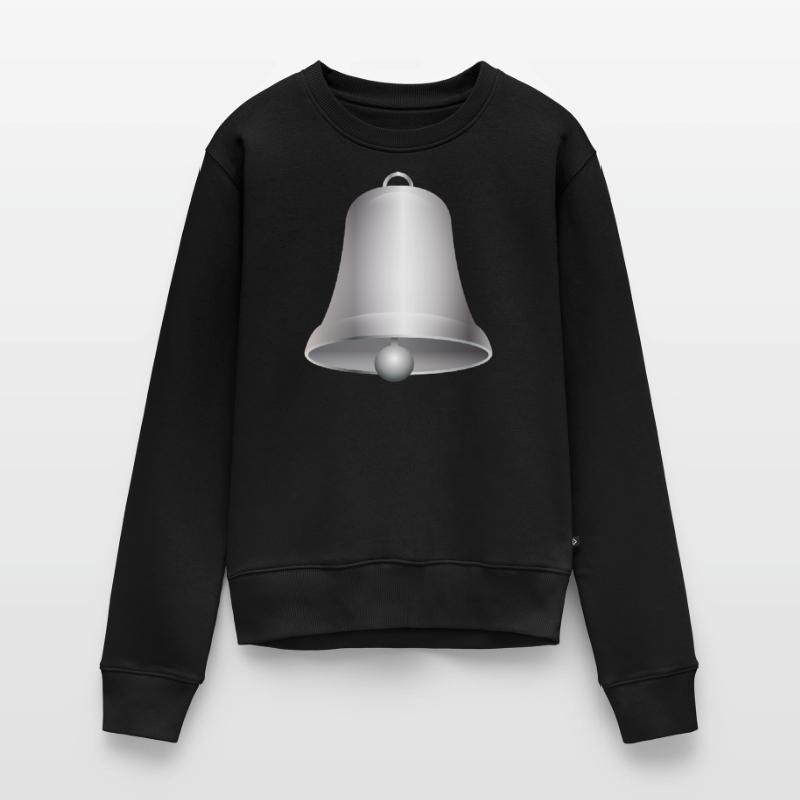 große silberfarbene Kirchen Glocke oder Glöckchen Frauen Premium Bio Pullover