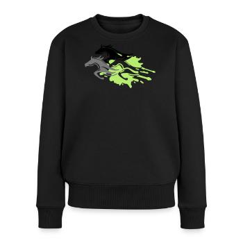 horses - stallion - mare - foal - Women's Premium Organic Jumper - black - Front - Julia (174cm)
