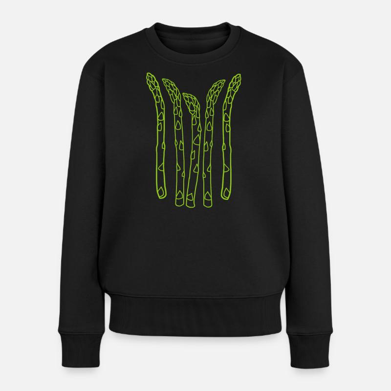 Spargel Asparagus - Frauen Premium Bio Pullover - Schwarz