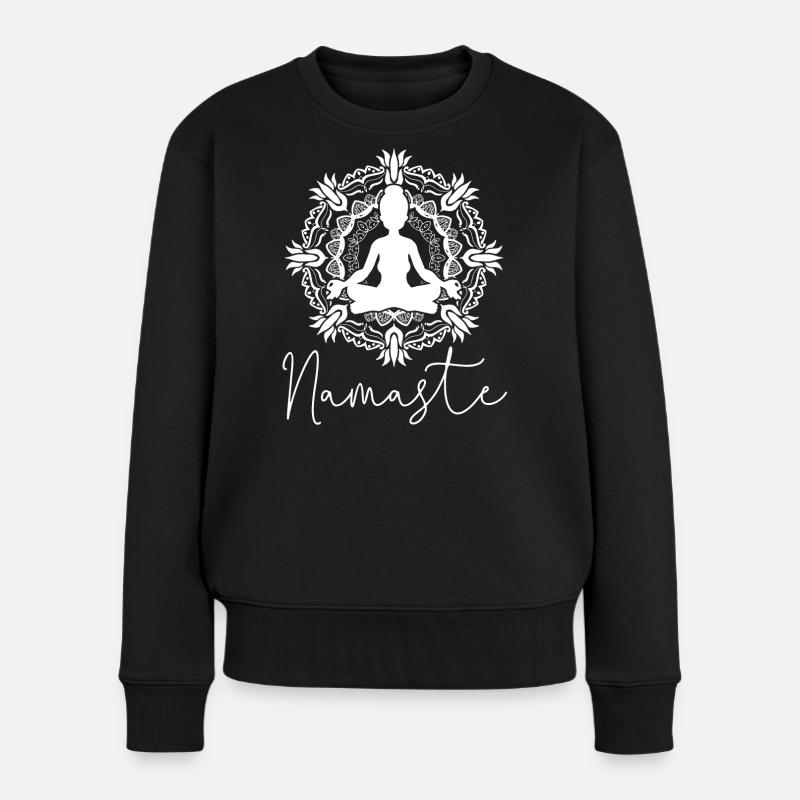 Namaste - Frauen Premium Bio Pullover - Schwarz