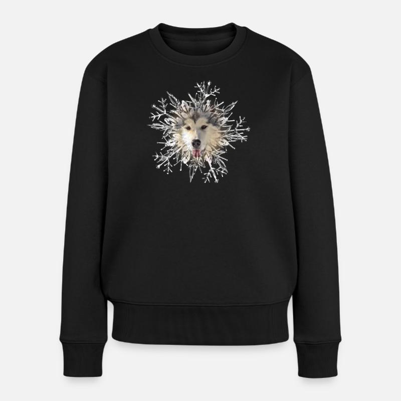 Malamute Kristall - Frauen Premium Bio Pullover - Schwarz