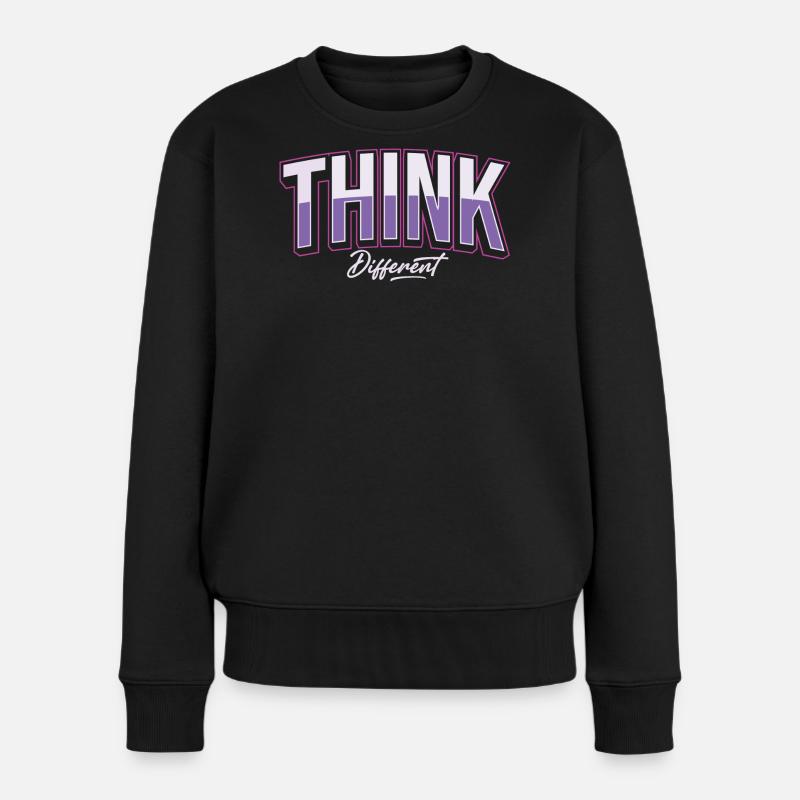Denke anders - Frauen Premium Bio Pullover - Schwarz