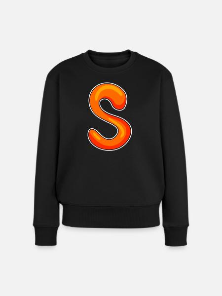 Buchstabe S - Frauen Premium Bio Pullover - Schwarz