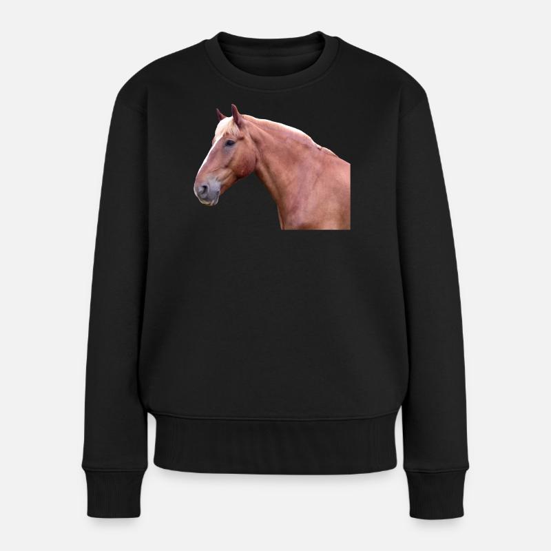 Pferdekopf Pferd Dressurpferd Pferderasse Reiter - Frauen Premium Bio Pullover - Schwarz