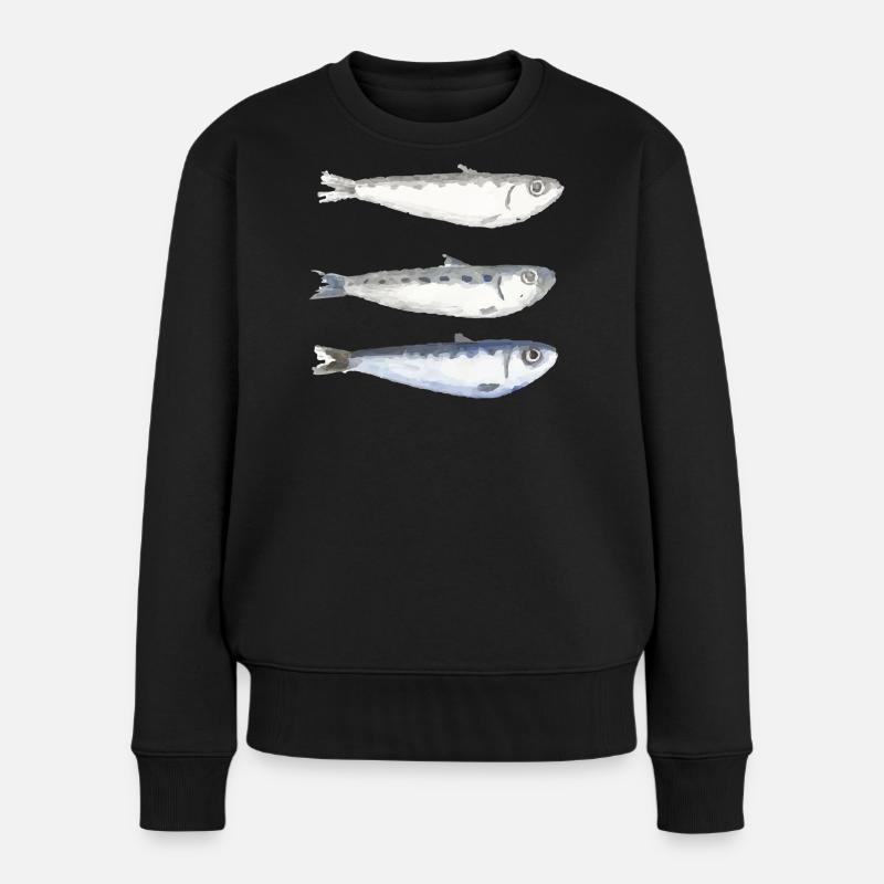Sardine - Frauen Premium Bio Pullover - Schwarz