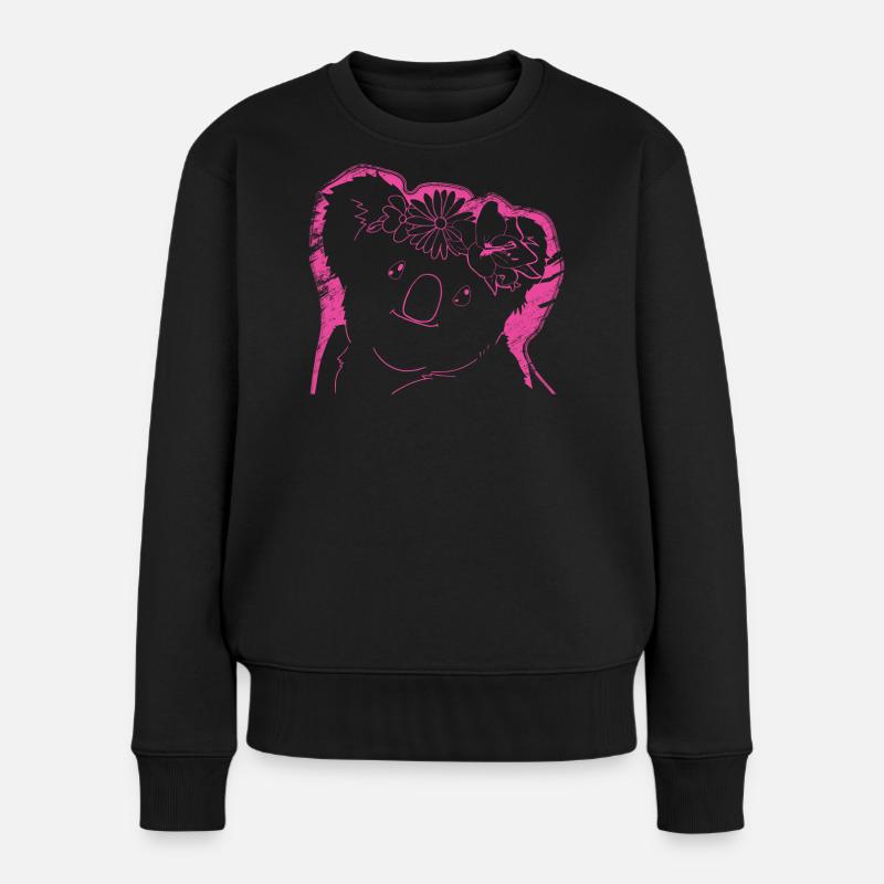 Koala Koalabär - Frauen Premium Bio Pullover - Schwarz