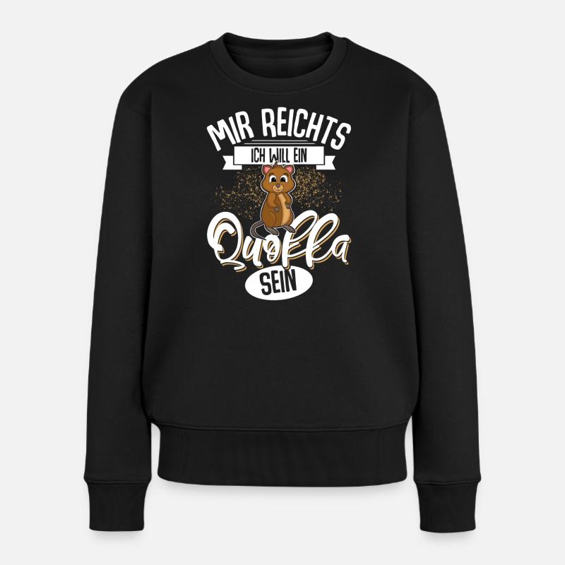 Quokka - Frauen Premium Bio Pullover - Schwarz