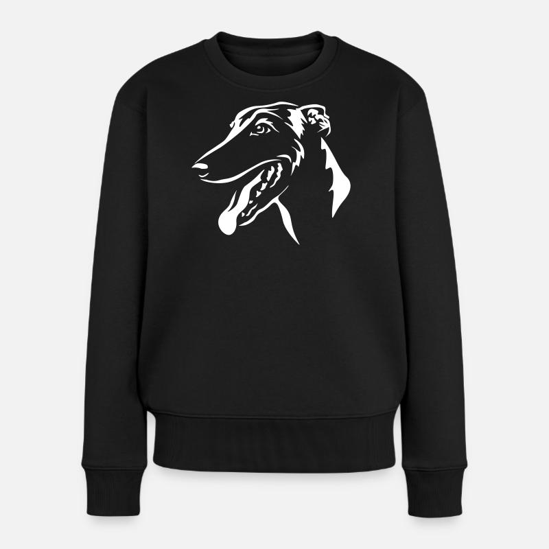 Tête de Greyhound « Black Edition » - Pull Premium bio Femme - noir