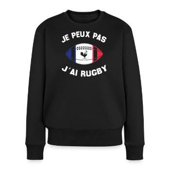 Je Peux Pas J'ai Rugby - Pull Premium bio Femme - noir - Devant - Julia (174cm)