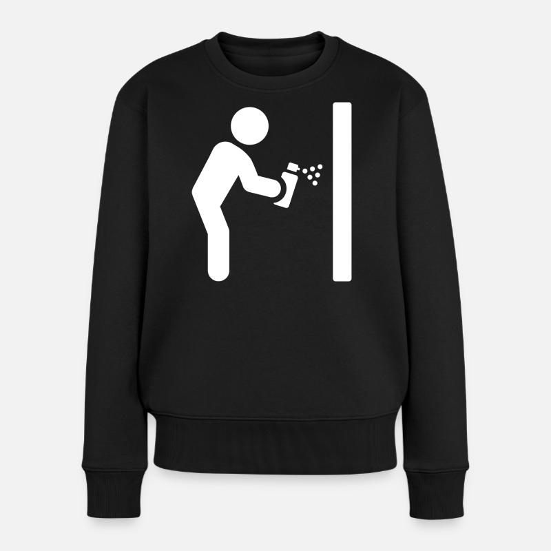 Graffiti Sprayer - Frauen Premium Bio Pullover - Schwarz