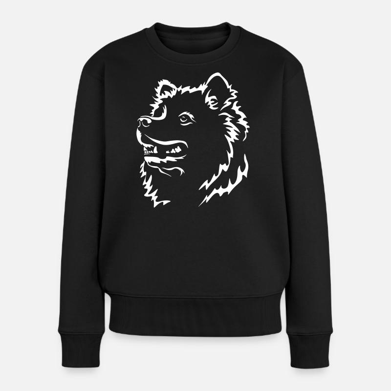 Samojede Kopf "Black Edition" - Frauen Premium Bio Pullover - Schwarz