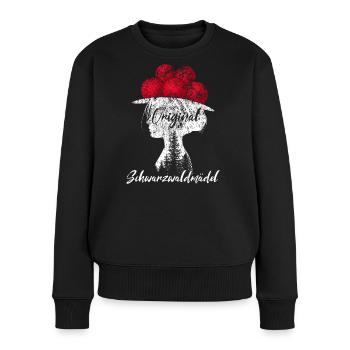 Schwarzwaldmädel Bollenhut Schwarzwald Grunge - Frauen Premium Bio Pullover - Schwarz - Vorne - Julia (174cm)