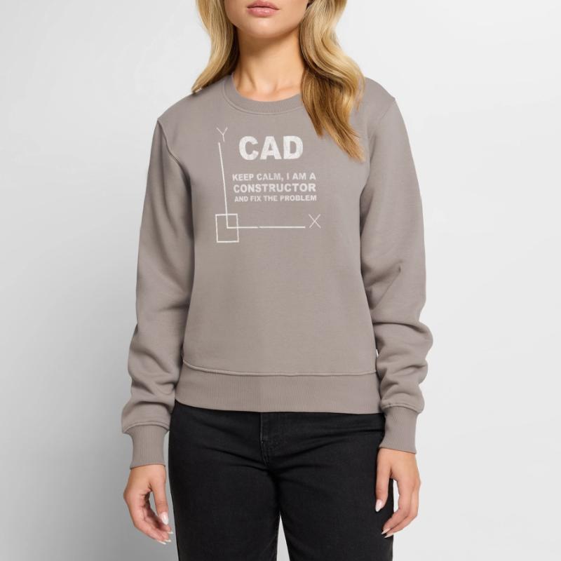 CAD Keep Calm Constructor Engineering Frauen Premium Bio Pullover