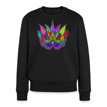 Masken Karneval Fasching - Frauen Premium Bio Pullover - Schwarz - Vorne - Julia (174cm)