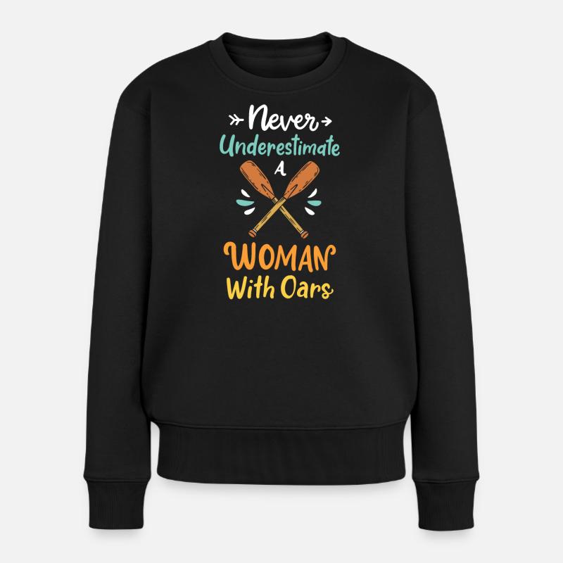 Rudern Ruder Ruderer - Frauen Premium Bio Pullover - Schwarz