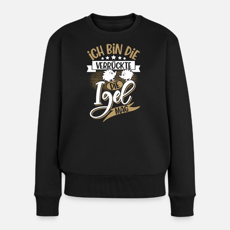 Igel - Frauen Premium Bio Pullover - Schwarz