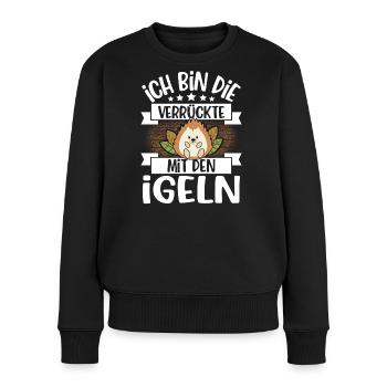 Igel - Frauen Premium Bio Pullover - Schwarz - Vorne - Julia (174cm)