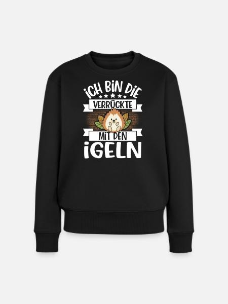 Igel - Frauen Premium Bio Pullover - Schwarz