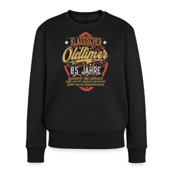 85. Geburtstag Klassischer Oldtimer - Frauen Premium Bio Pullover - Schwarz - Vorne - Julia (174cm)