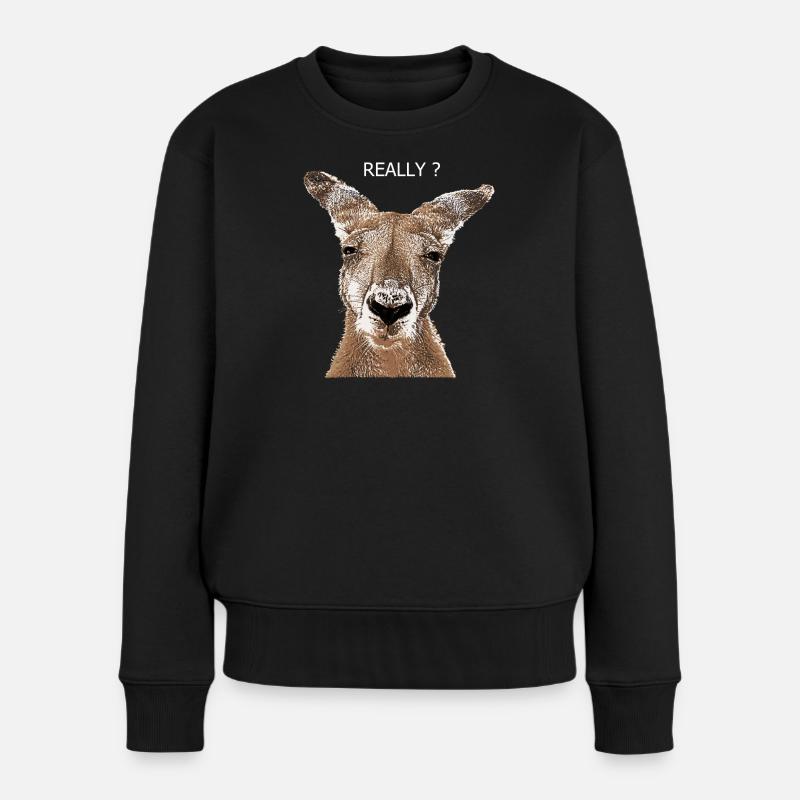 Känguru really - Frauen Premium Bio Pullover - Schwarz