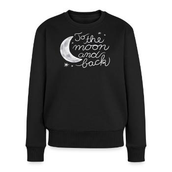 Love you to the moon and back - Frauen Premium Bio Pullover - Schwarz - Vorne - Julia (174cm)