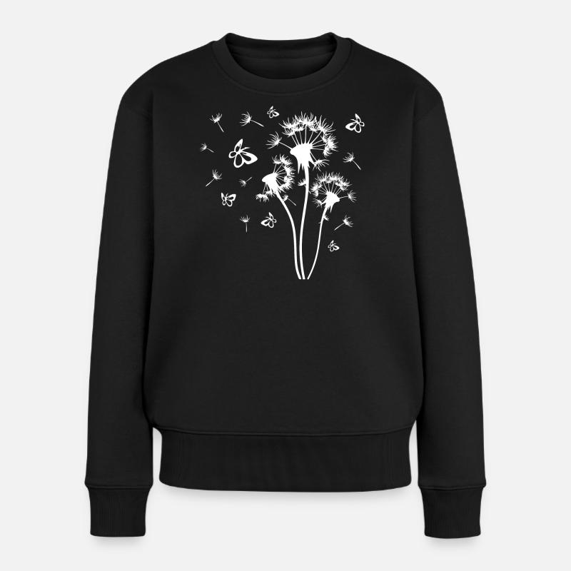 Pusteblume - Frauen Premium Bio Pullover - Schwarz