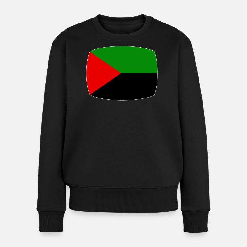 Martinique drapeau rouge vert noir - Pull Premium bio Femme - noir