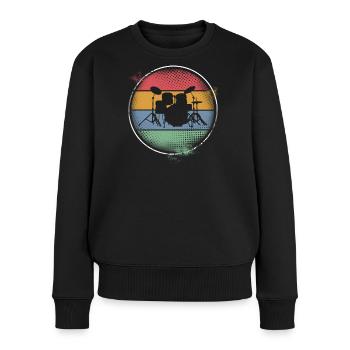 Drums - Frauen Premium Bio Pullover - Schwarz - Vorne - Julia (174cm)