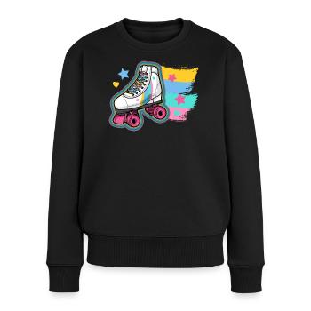 Rollschuhe Rollschuhläufer - Frauen Premium Bio Pullover - Schwarz - Vorne - Julia (174cm)