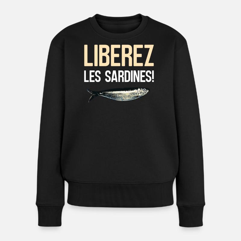 Liberez les sardines - Pull Premium bio Femme - noir