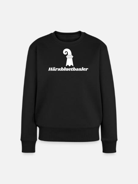 Härzbluetbasler Basel Wappen - Frauen Premium Bio Pullover - Schwarz