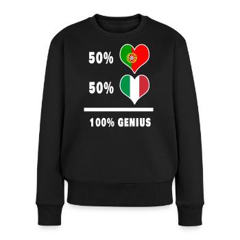 Italie et Portugal ingénieux / cadeau - Pull Premium bio Femme - noir - Devant - Julia (174cm)