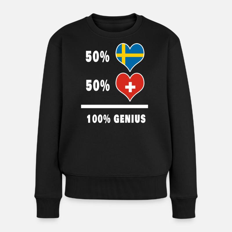 Schweden und Schweiz Genial / Geschenk - Frauen Premium Bio Pullover - Schwarz